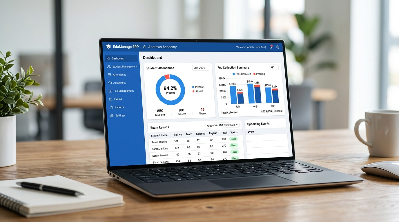 School Management Software Preview Mockup